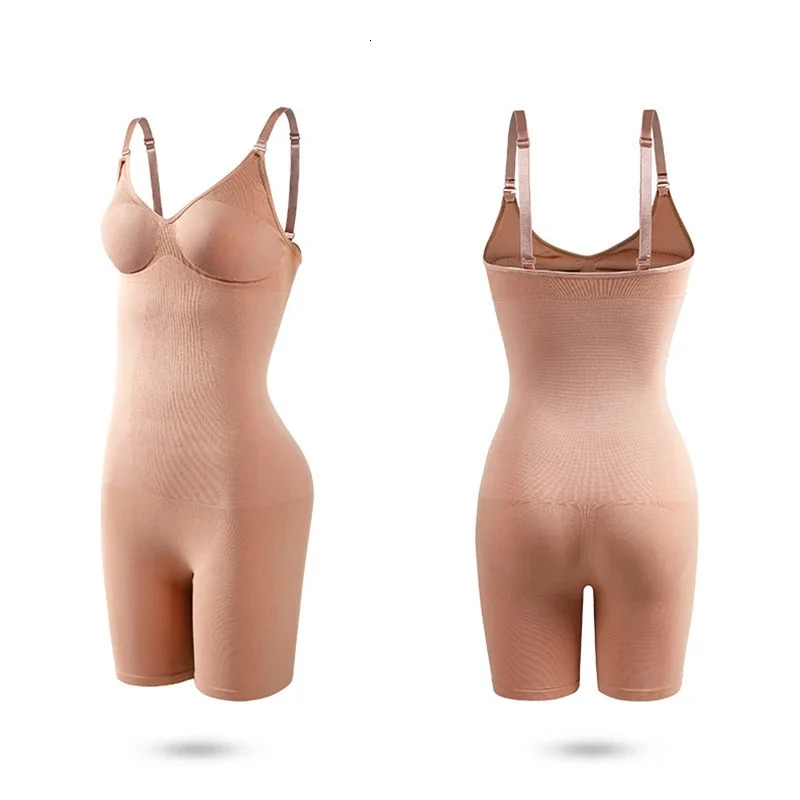 Seamless Women Bodysuit Butt Lifter Shapewear Waist Trainer Body Shaper Strappy-Back Chest Enhancing Corrective Underwear Corset 241225