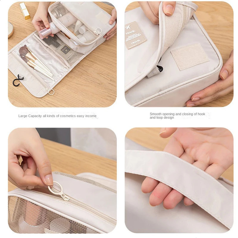 Make Up For Women Foldable Travel Cosmetic Organizer Bags Oxford Waterproof Large Capacity Bathroom Hangbag Korean Tote Bag 241226