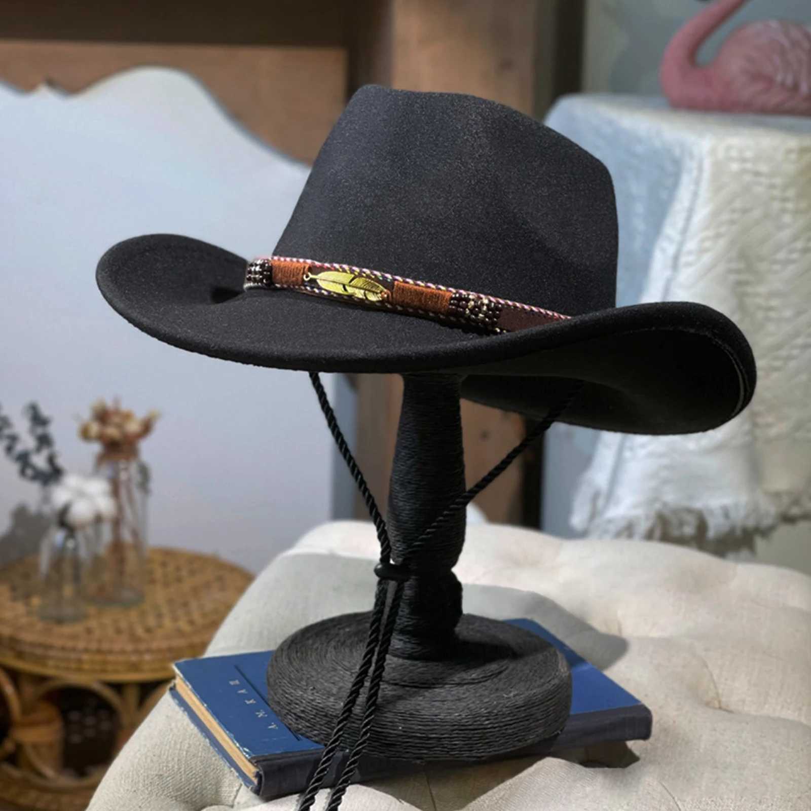 American western cowboy hat Childrens autumn and winter outdoor travel performance hat Big cone Xizang wool jazz hat W241225