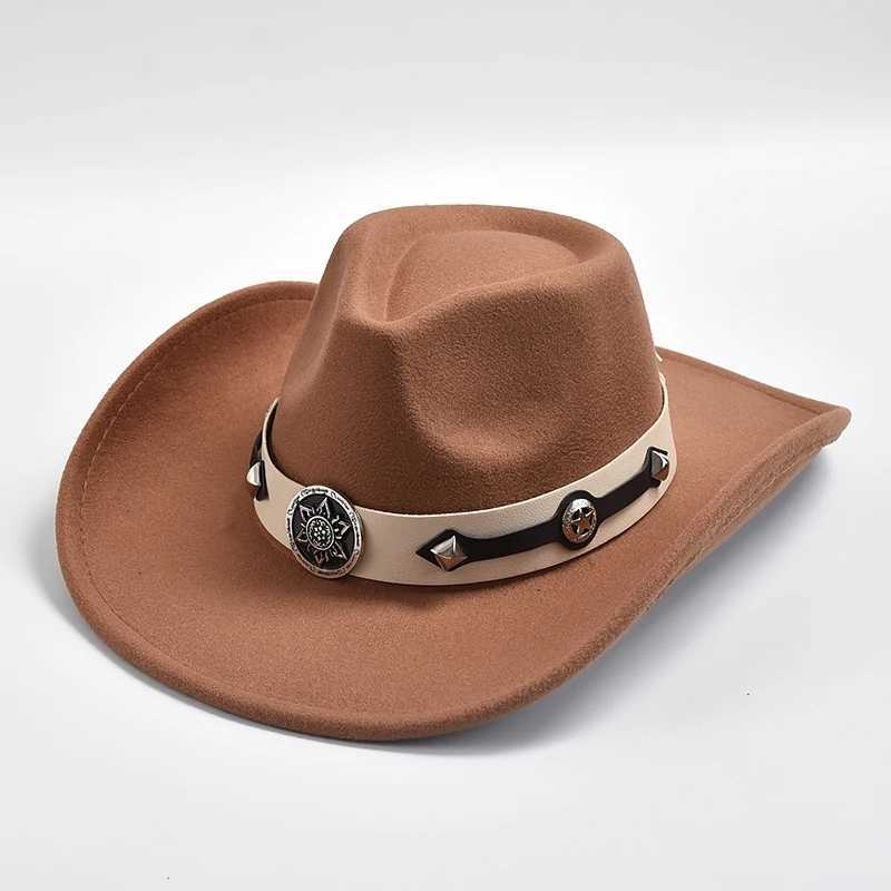 New Rolled Brim Fedora hat unisex retro western cowboy hat autumn denim girl jazz hat W241225
