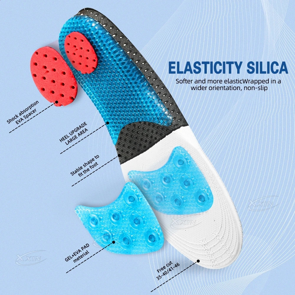 Spring Insole Basketball Sport Insoles for Men Women Silicone Arch Support Shoe PAd Size 35-46 241226