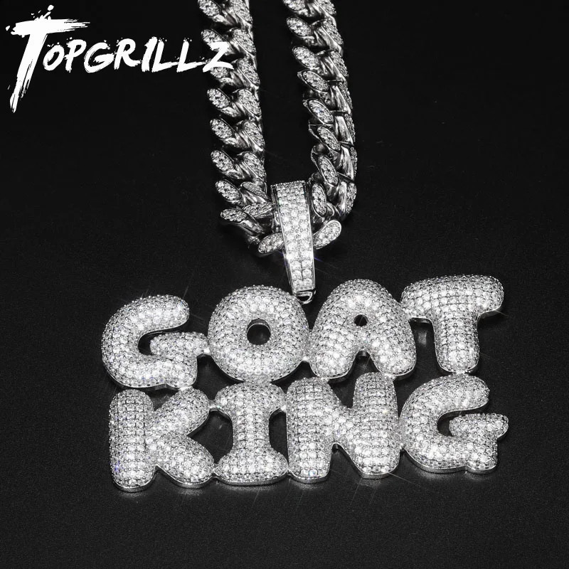 TOPGRILLZ With Cuban Chain Custom Name Letters Iced Out Pendants Necklaces Mens Zircon Hip Hop Jewelry For Gift 241226