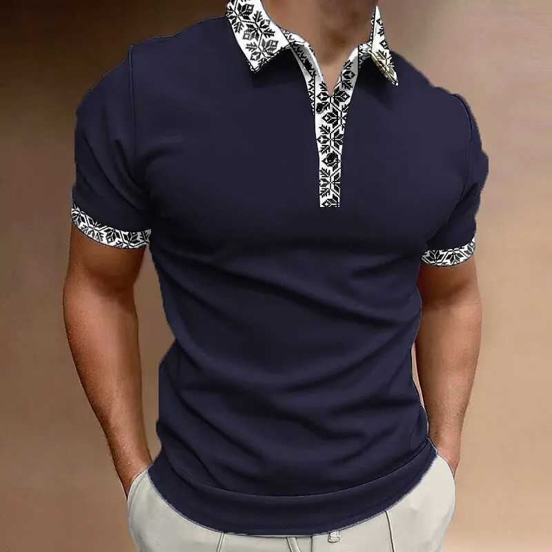Fashion MenS Polo Shirt 3d Solid Color Printed Loose Oversized Shirt Men Clothing Summer Casual Short Sleeved Daily Street TopsXJ241225