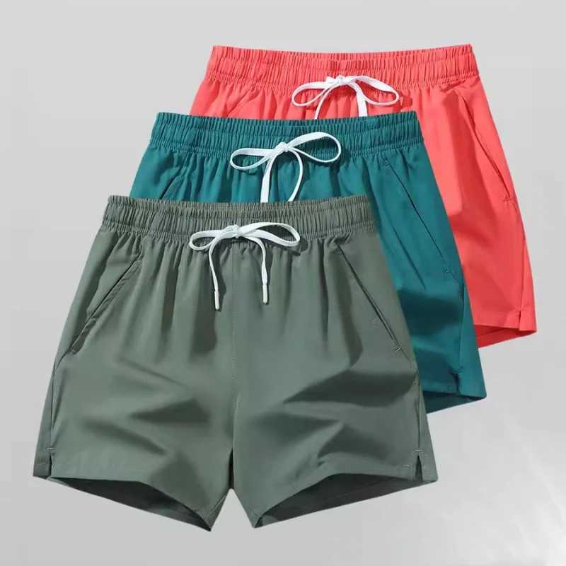 Shorts Mens Summer Short Pants Loose Sports Stretch Three Pants Speed Dry Beach Pants Solid Color Comfortable Running ShortsXJ241226