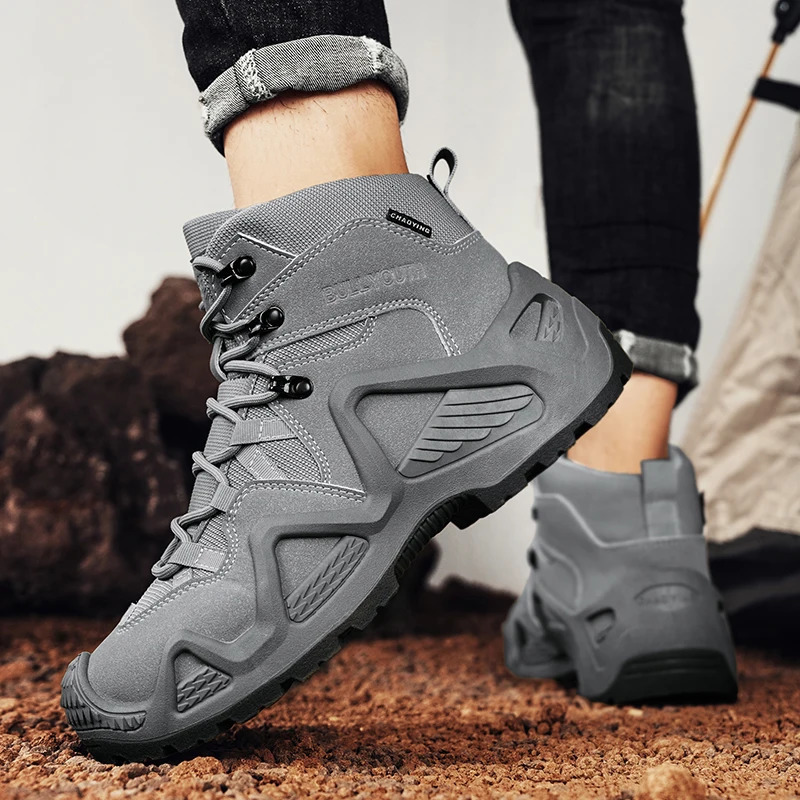 Mens Tactical Hiking Boots Shock-absorbing Non-slip Desert Boot Winter Outdoor Camping Trekking Shoes Hunting Trekking Boots 241225