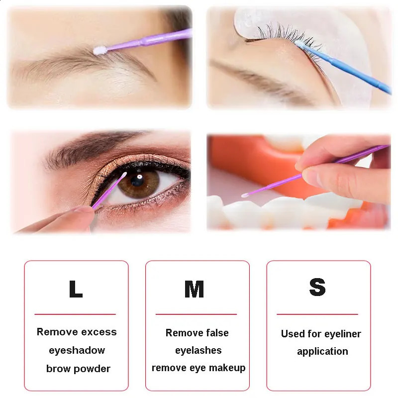 1000 PCS Disposable Makeup Cotton Swab Mini Individual lash Applicators Mascara Brushes Eyelash Extension Micro Brush make up 241226