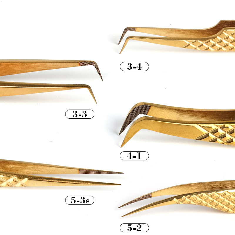 Fiber Eyelash Extension Tweezer Volume Precise Diamond Grip Fiber Tip Stainless Steel High Quality Eyebrow Makeup 241223