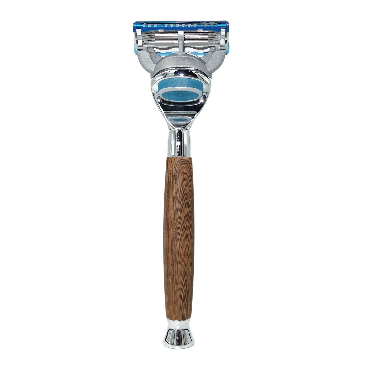 Magyfosia Mens Wood Grain Manual Razor Barber Hair Beard Shaver Compatible with 5 Layers Blades 241225