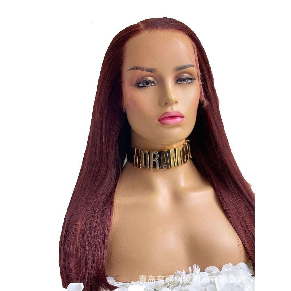 Same Wig Matte High-Temperature Silk Synthetic Front Lace Headband With Long Straight Hair Kq1 Kq1