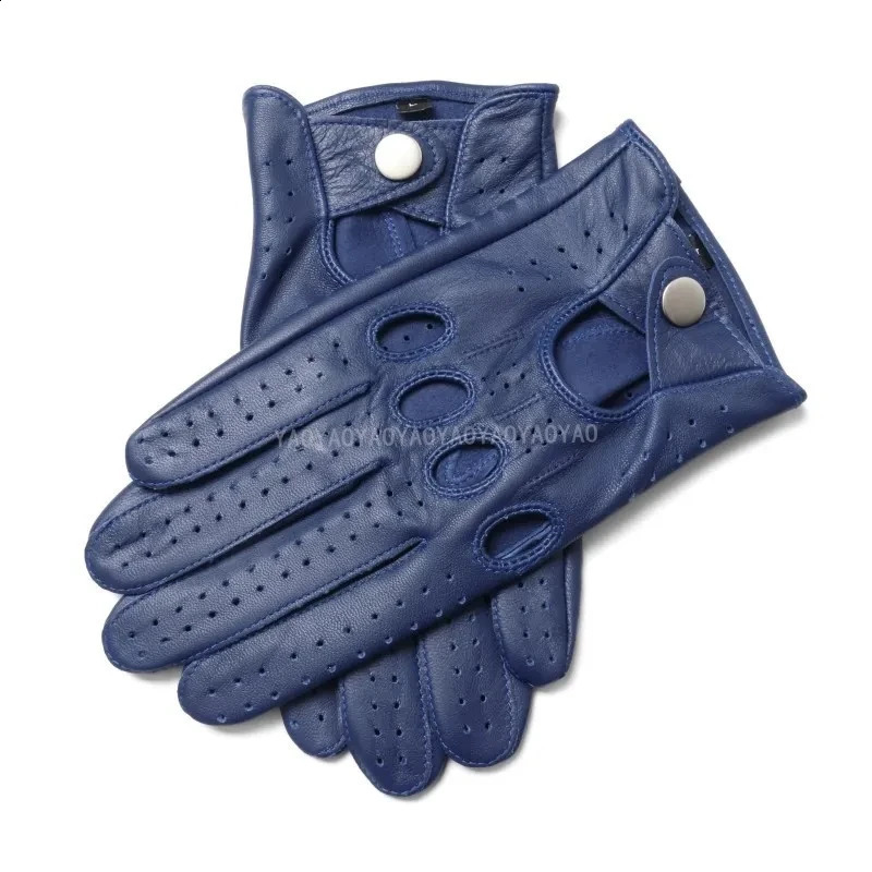 Men Leather Gloves Male Breathable Fashion Classic Goatskin Unlined Thin Spring Summer Driving Mittens 241226