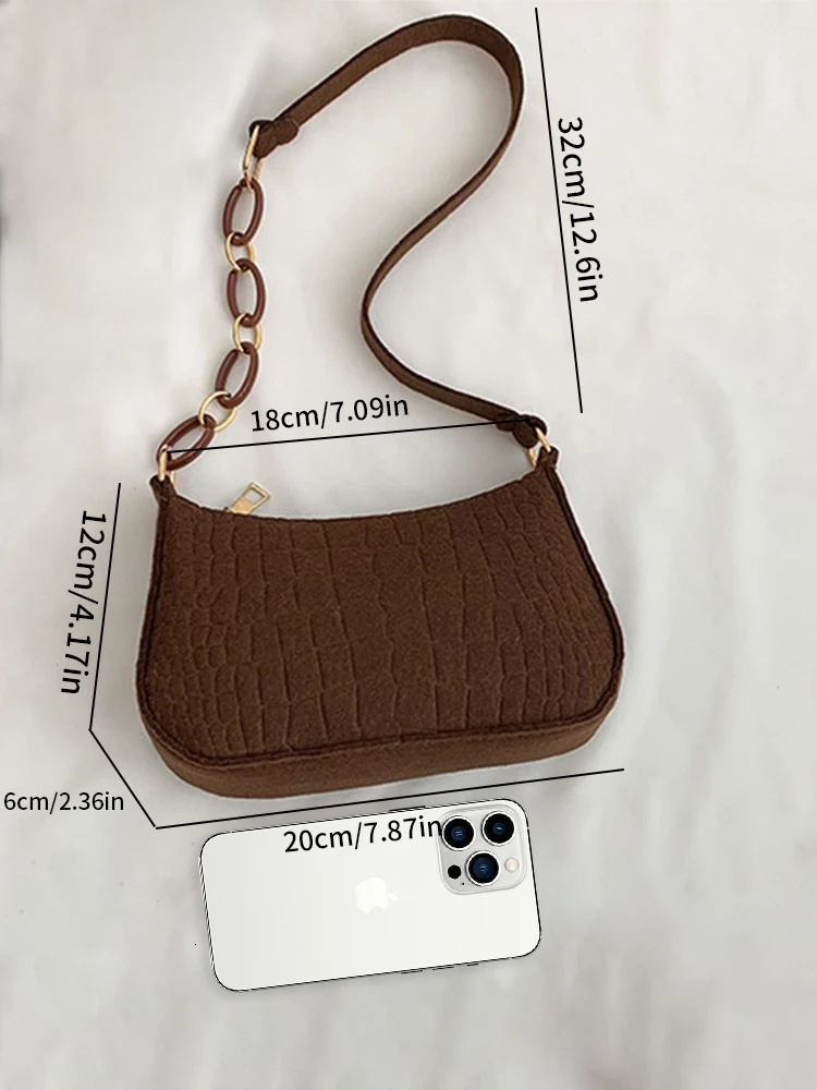 Wool Fiber Small Square New Korean Style Fashion Stone Pattern Shoulder Creative Bag For Women