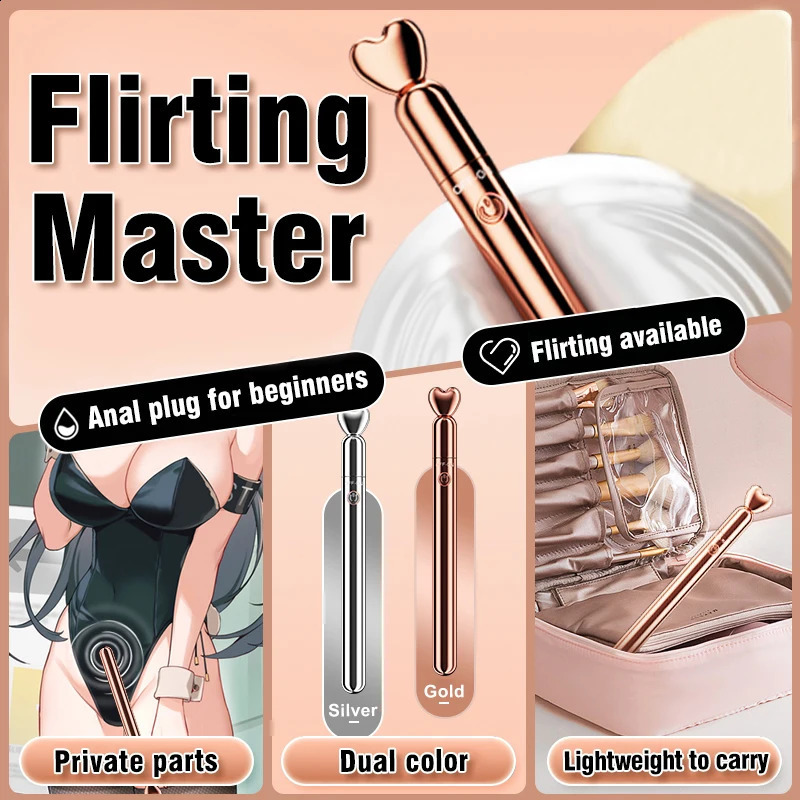 Metal Flirting Stick Vibrator For Couple Women Clitoris Stimulator Vibrating Plug Anal Sex Toy Beginners Anus Openner 241226