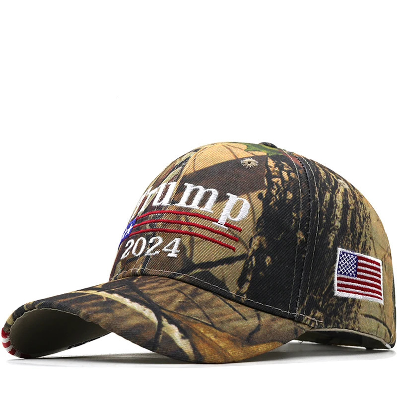 Embroidery Camouflage Donald Trump 2024 Hats USA Flag Baseball Caps Keep America Great Again President Hat ed Cap 241225