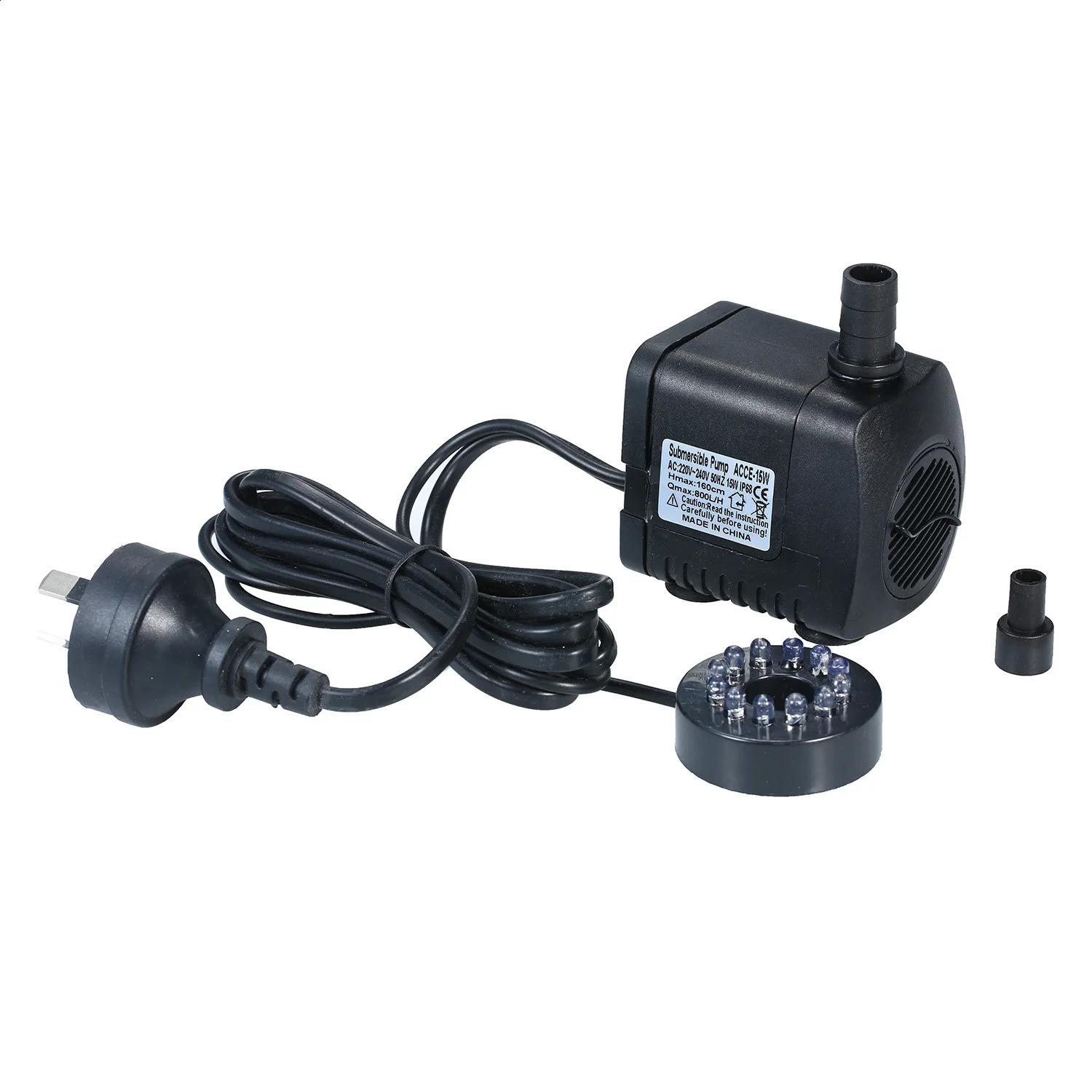 LED Light Submersible Pump 800L/H Ultra-Quiet Aquarium Pond Tank Pool Water Fountain Pump AU Plug 241225