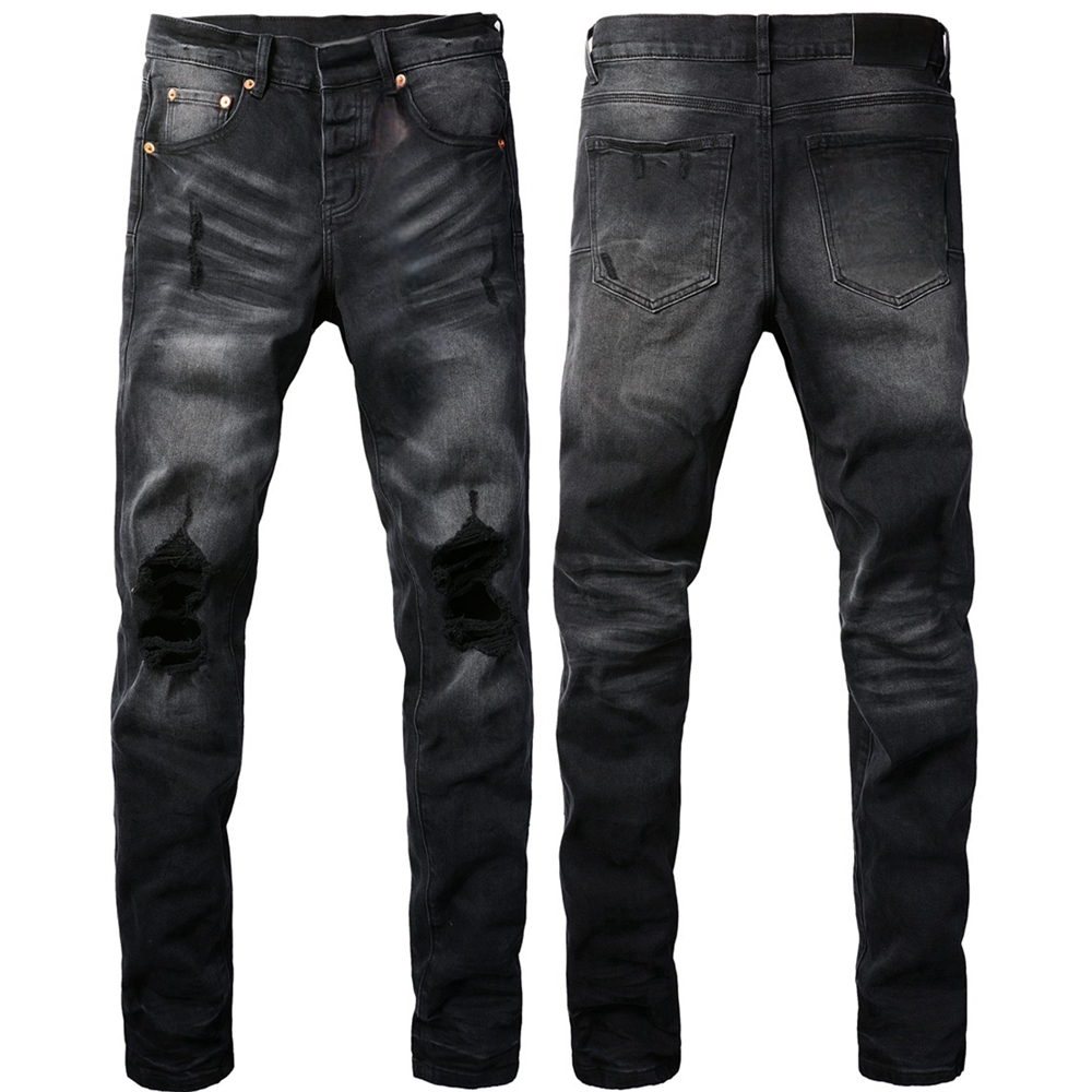 Mens Jeans Designer Mens Jeans Jeans pants Perforated Patch Trendy Elastic Stacked Jeans Men Versatile Men's Pants Jeans Slim Pencil Pants