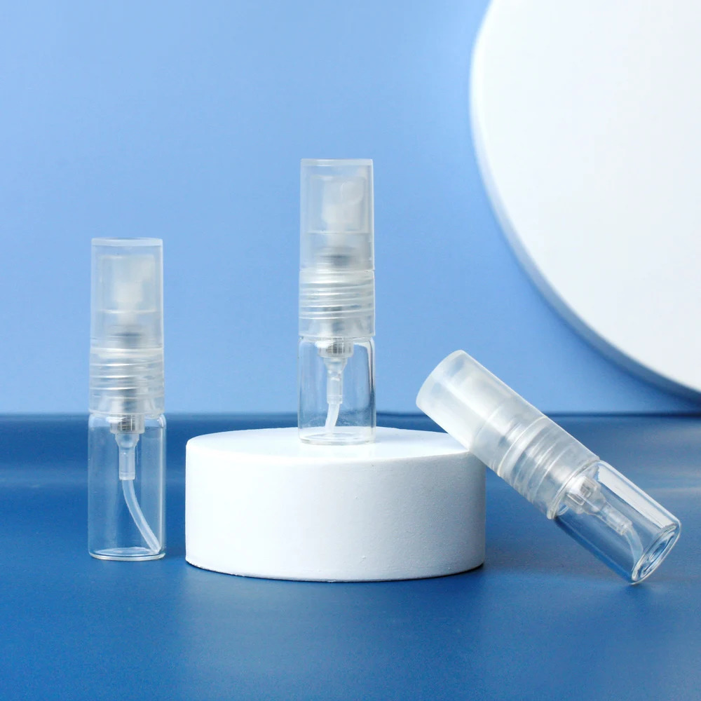 100 Pcs/Lot 1ml/2ml Mini Clear Plastic Spray Bottle Empty Perfume Atomizer Sample Bottles for Cleaning Travel Essential Oils 241225