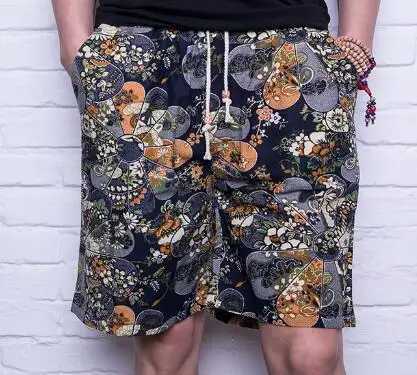 Mens beach shorts personality printing 2020 summer thin section breathable comfort casual mens linen shorts large size 5XL W241226