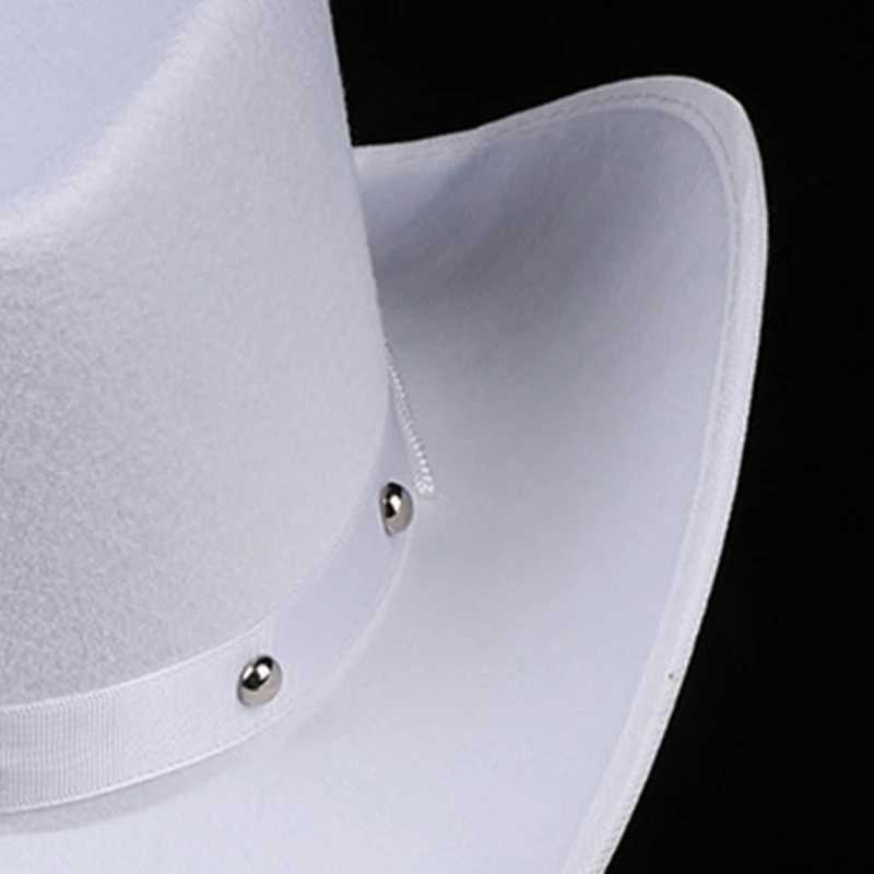Felt Cowboy Hat Western Wide Brown Hat Womens Halloween Role Playing Party Hat Costume Fedora Cs Costume Studio W241225