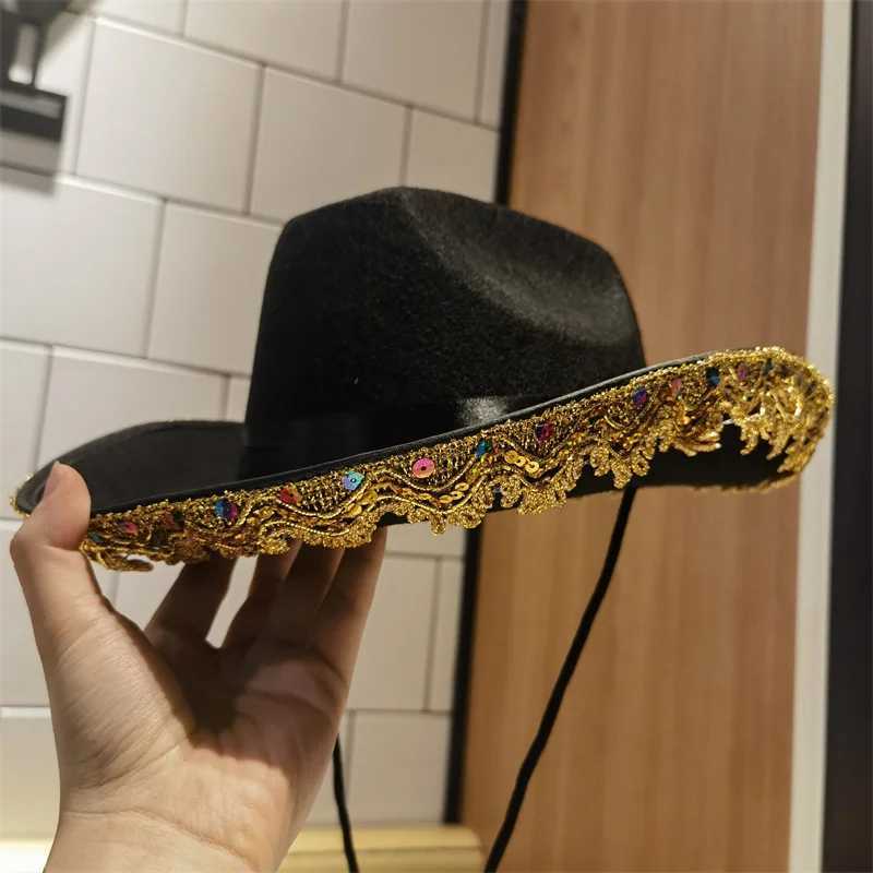 Cowboy hat for men and women hat for denim girls pink white wide brown outdoor leisure retro leisure wedding Sombrero Vaquero Hombre W241225