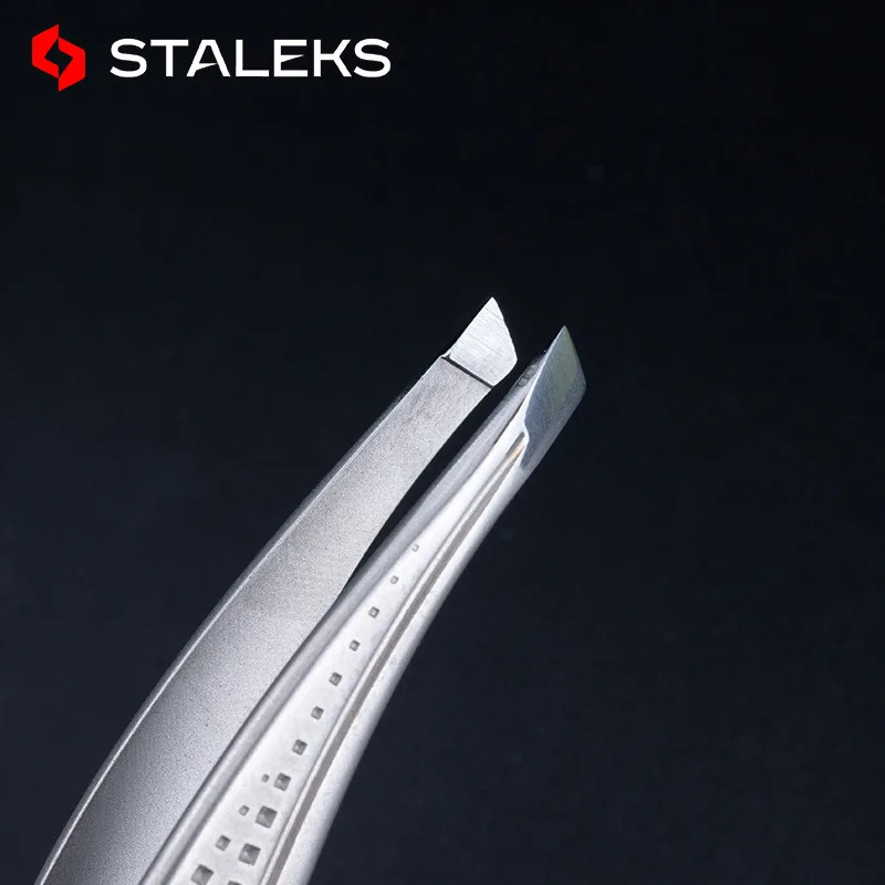 1pc STALEKS TC-12-3 Premium High Precision Eyebrow Tweezers Stainless Steel Slant Tip Tweezers Tweezer Makeup Tool 241223