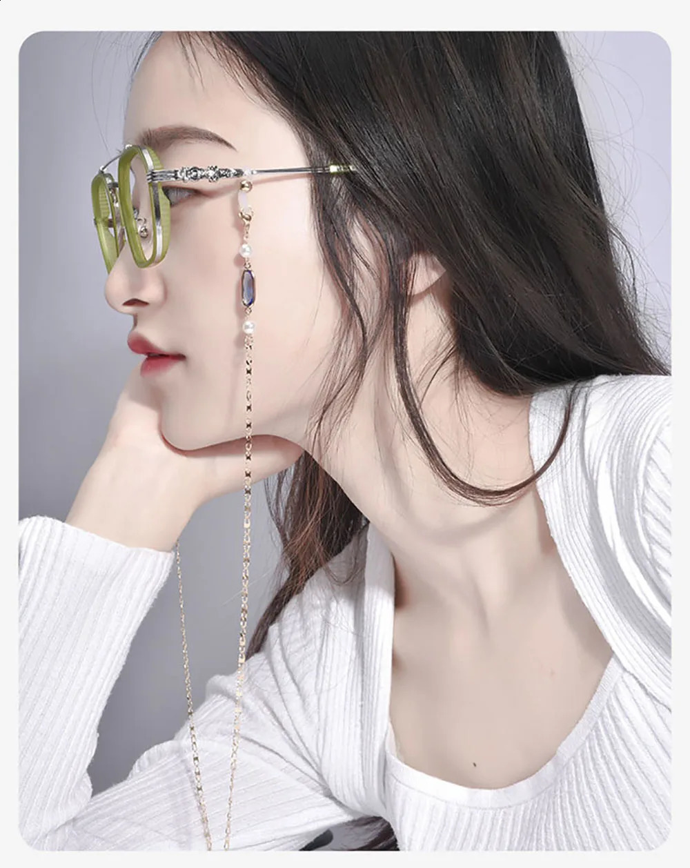 Fashion Rhinestone Glasses Chain Women Men Eye wear Accessories Stainless Steel Sunglasses Necklace Eyeglass Lanyard Strap 241226