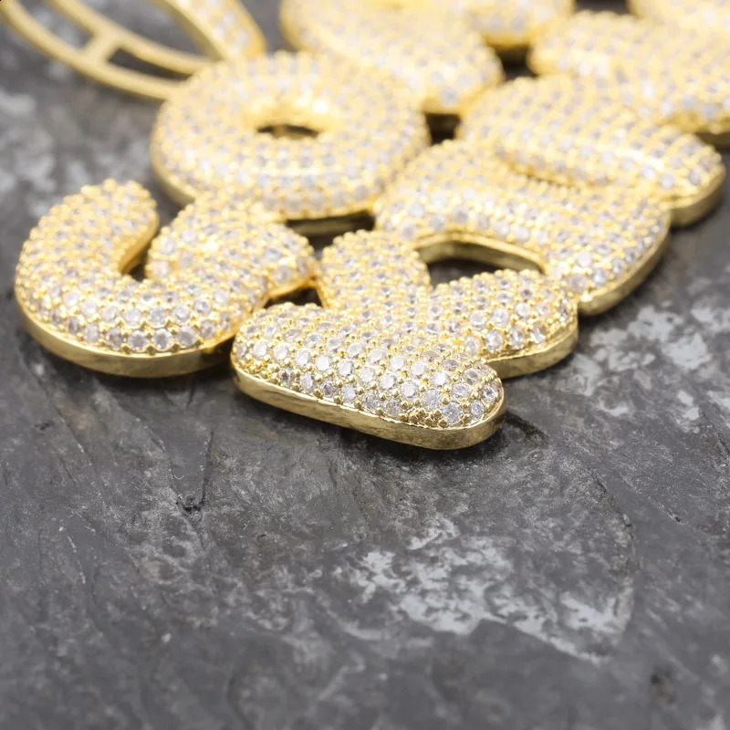 TOPGRILLZ With Cuban Chain Custom Name Letters Iced Out Pendants Necklaces Mens Zircon Hip Hop Jewelry For Gift 241226