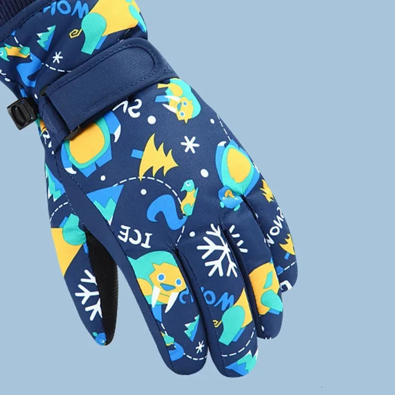Winter Children Ski Gloves Thicken Waterproof Kids Snowboard Riding Snow Child for Boys Girls 413Y 241225