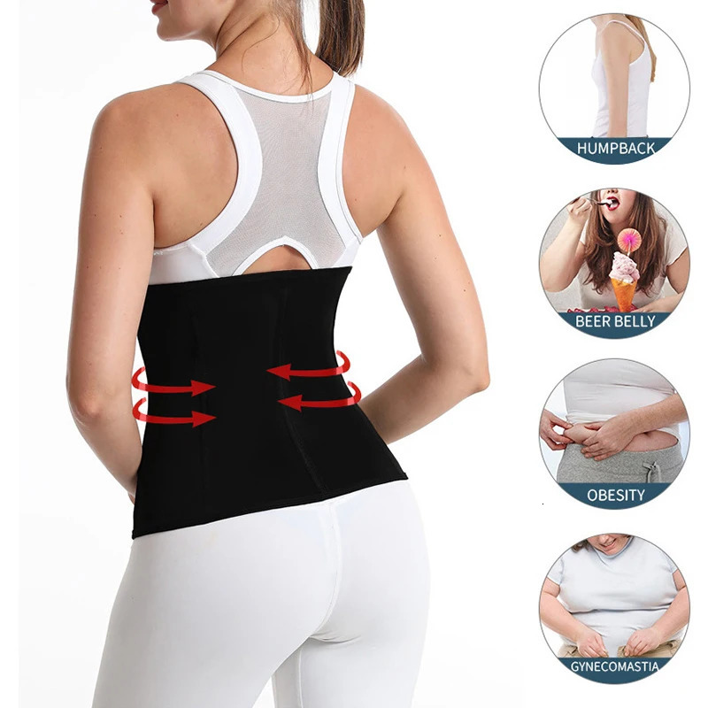 BurVogue Women Waist Trainer Trimmer Corset Sweat Belly Band Sports Girdle Sauna Suit Waist Trimmer Sweat Bands for Stomach 241225