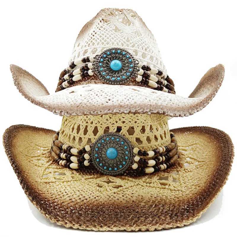 Summer cowboy hat sun hat black summer thick sun hat cowboy hat mens and womens beach W241225