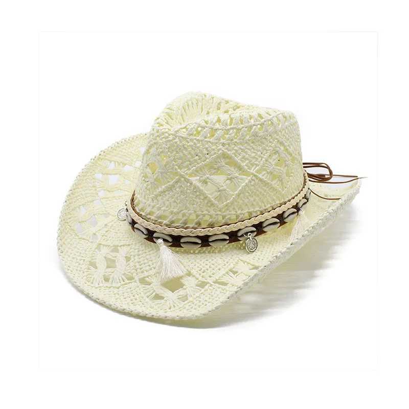 Western style womens denim hat Brim Beach C UV protective denim hat per Str width Fedoras mens hat Sombrero Hombre W241225