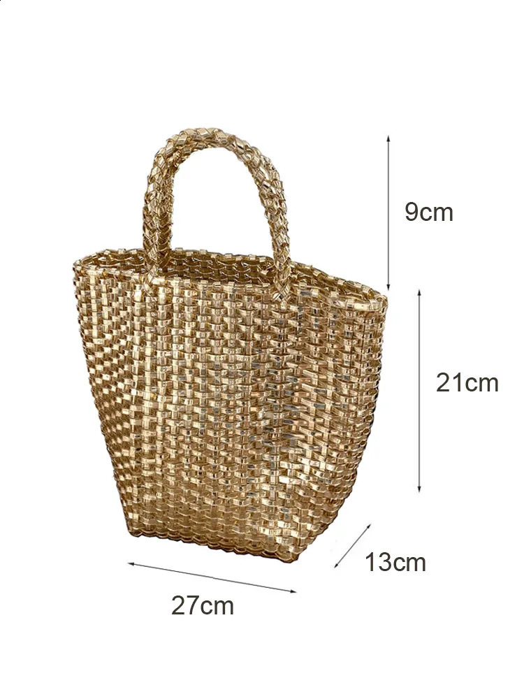 Hylhexyr womens casual handbag vegetable basket woven bag Ins fashion handbag beach bag summer PVC handbag 241223