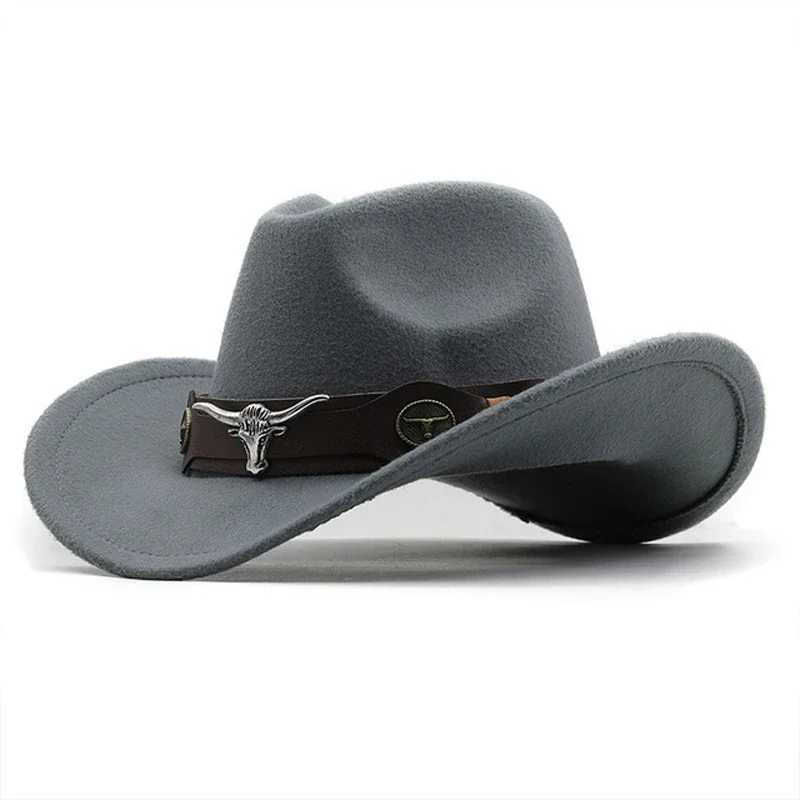 Western style denim hat size 4 black wool jazz top hat mens ethnic style denim head ribbon felt C womens children riding Fedora hat W241225