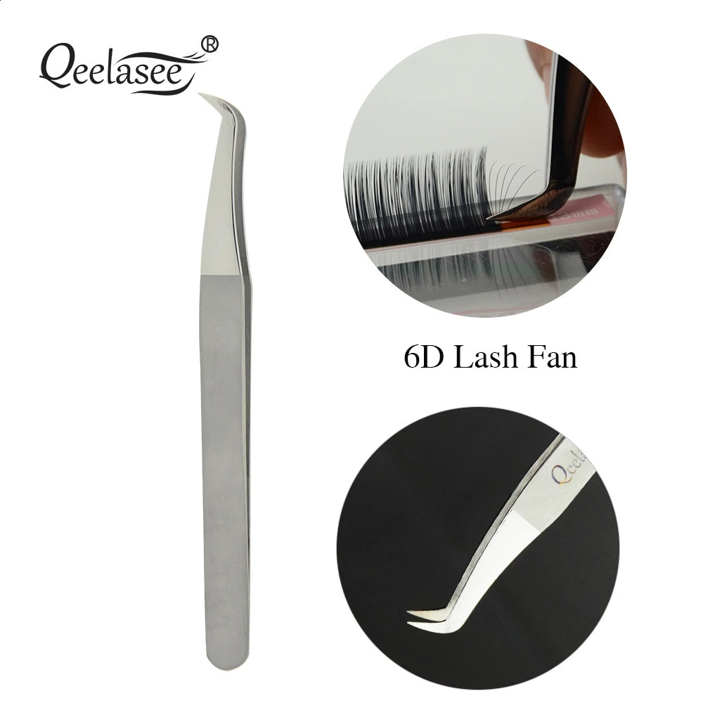 2/5/10pcs silvery Qeelasee Beauty Salon Eyebrow Volume Eyelash Extension Fan Lash Tweezer AS09 Eyelash 241223