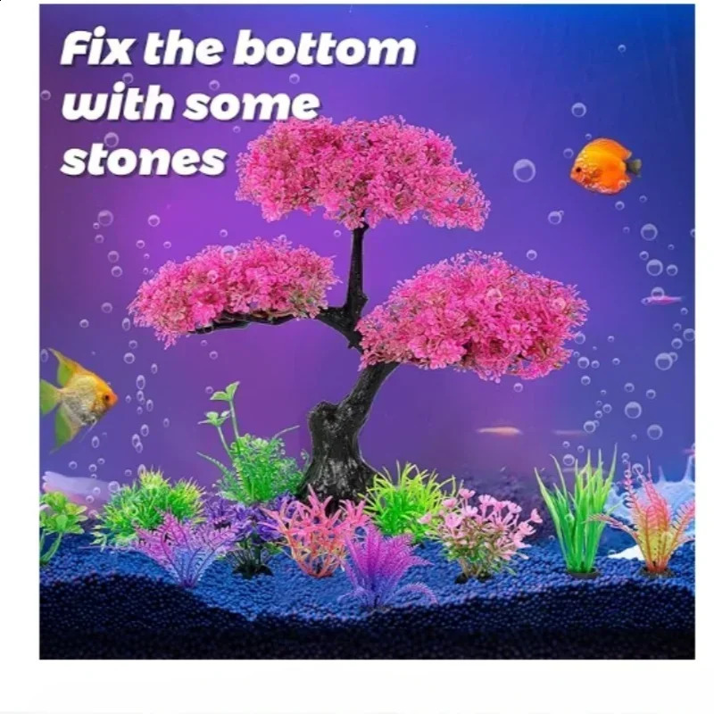 1set Aquarium Artificial Plastic Plants Decoration Goldfish Tank Betta Fish Tank Plants Water Weeds Ornament Aquarium Decor 241225