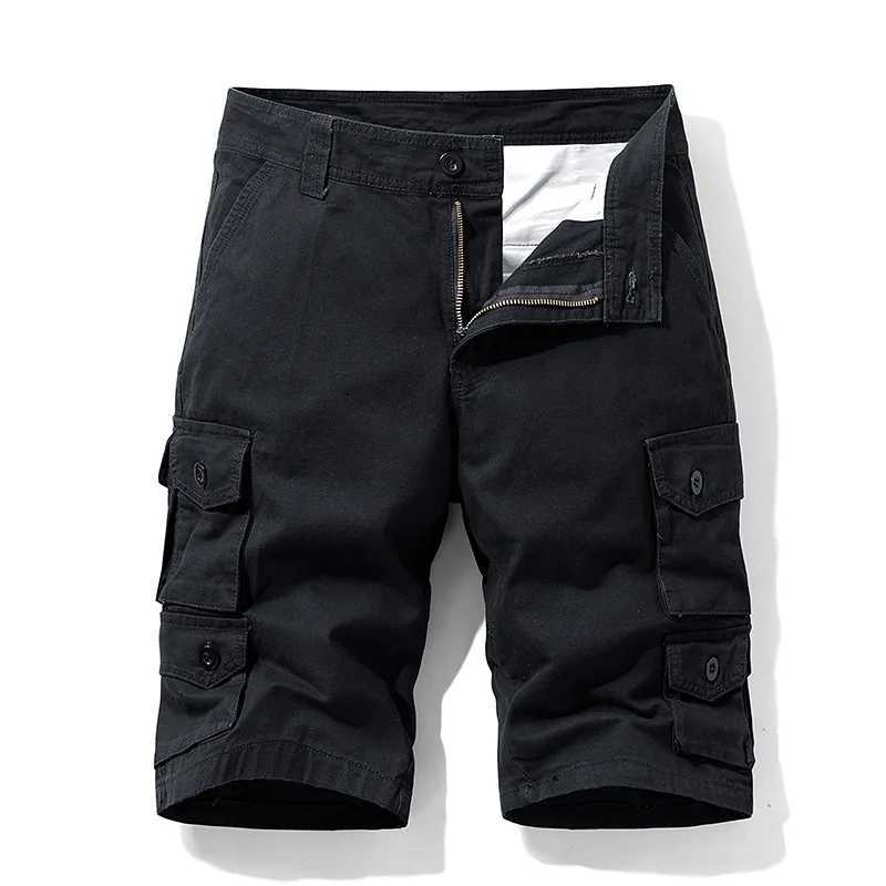 Cargo Shorts Men Cotton Bermuda Male New 2024 Summer Mens Baggy Military Zipper Pants Male Army Green Tactical Shorts W241226