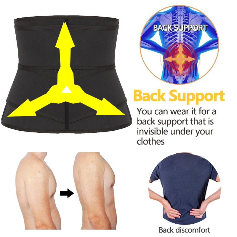 Mens Neoprene Abs Wiast Shaper Sauna Sweat Band Belly Slimming Belt Active Waist Trainer Trimmer with Adjustable Strap 241225