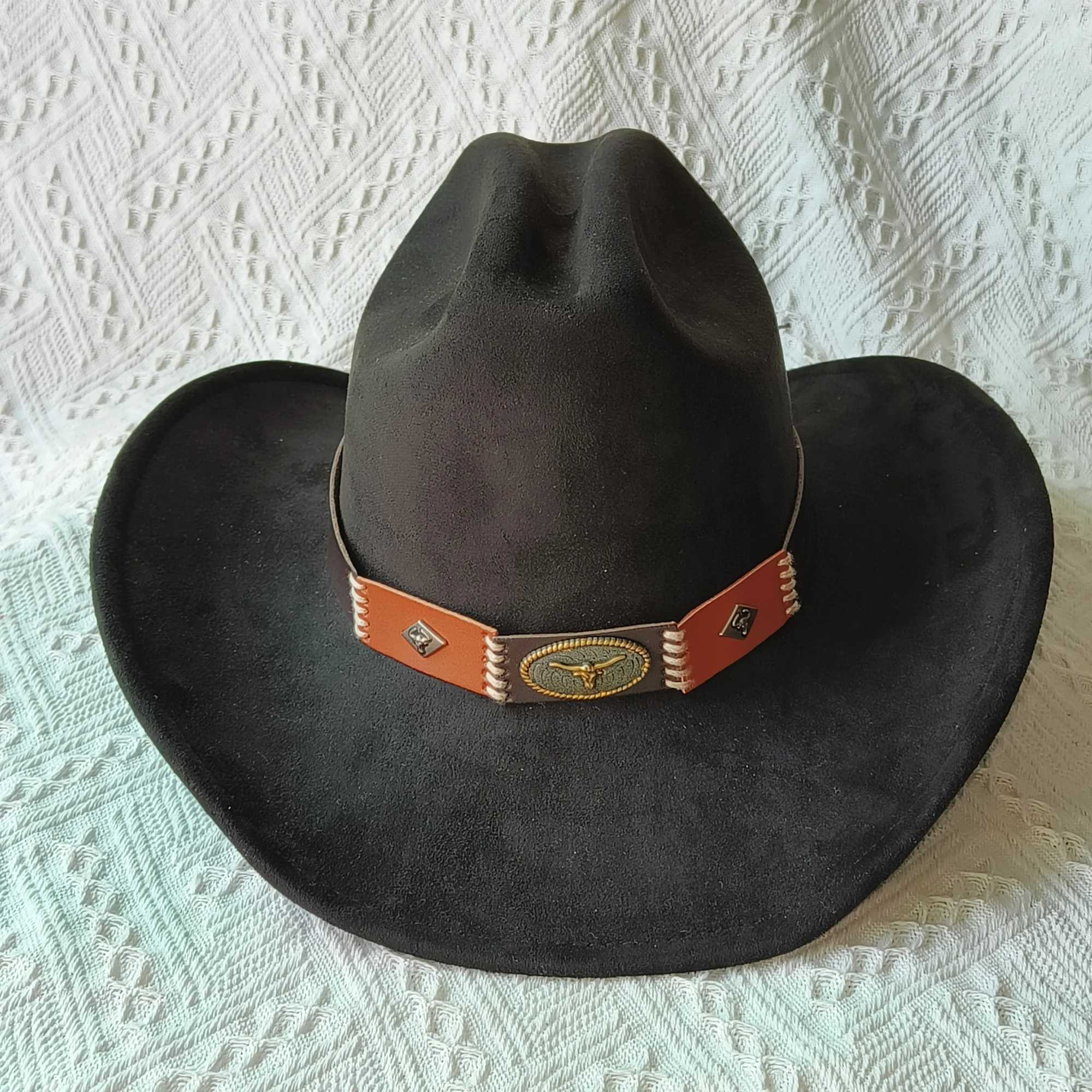 Retro denim hat winter vegan denim hat jazz hat suede denim hat wide brown fashionable felt Fedora hat Panama sombrero hombre W241225