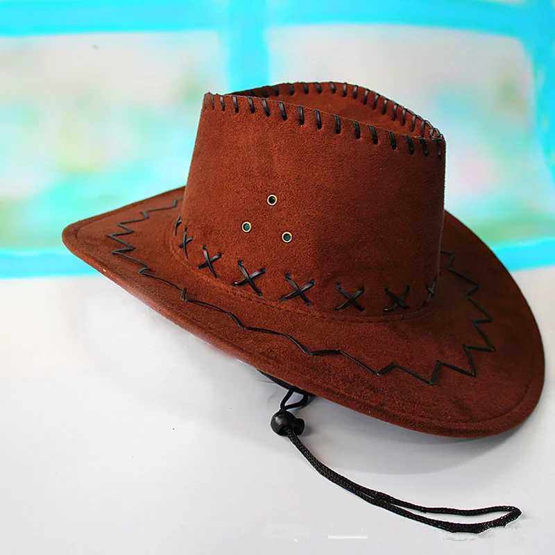1 mens fashionable denim hat suede appearance wild west fancy Dr black latest womens unisex summer sun hat W241225