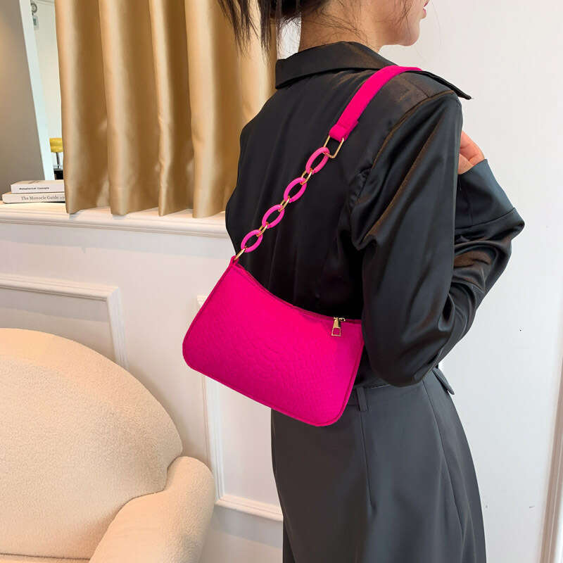 This Year's Popular Fashion Style Gentle Shoulder For Women's Summer Casual Versatile Ins Solid Color Armpit Bag