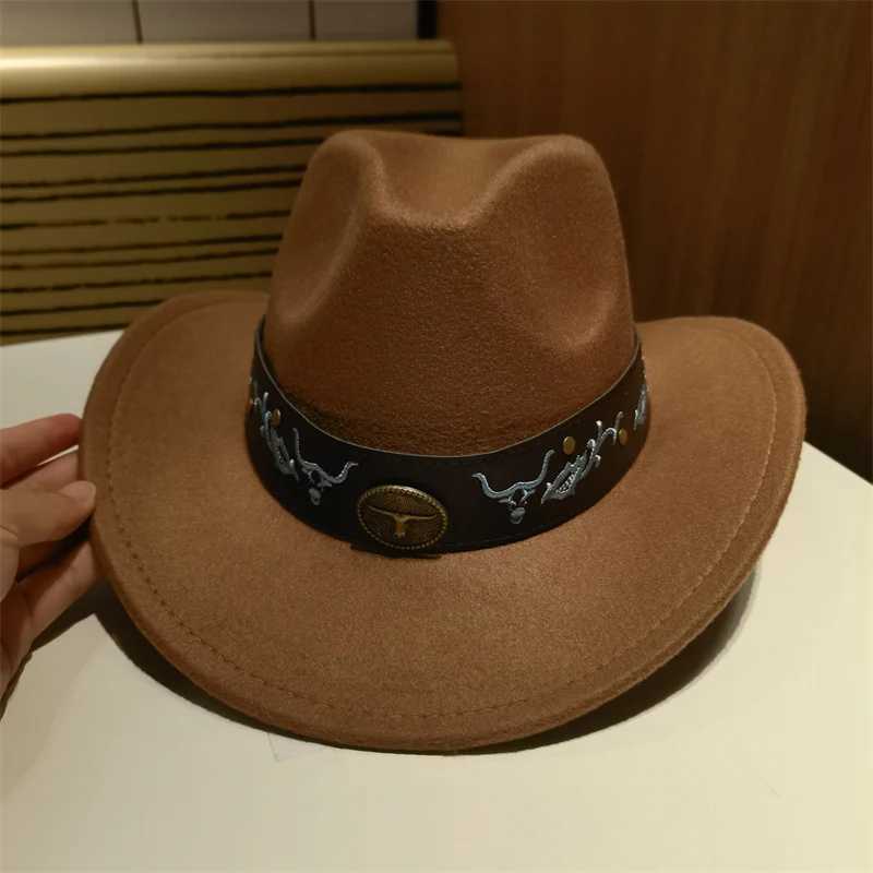 Cowboy Hat Mens Cowboy Hat Western Cowboy Hat Womens Wide Brim Casual Panama Solid Black and White Khaki Sombrero Vaquero Sombrero W241225