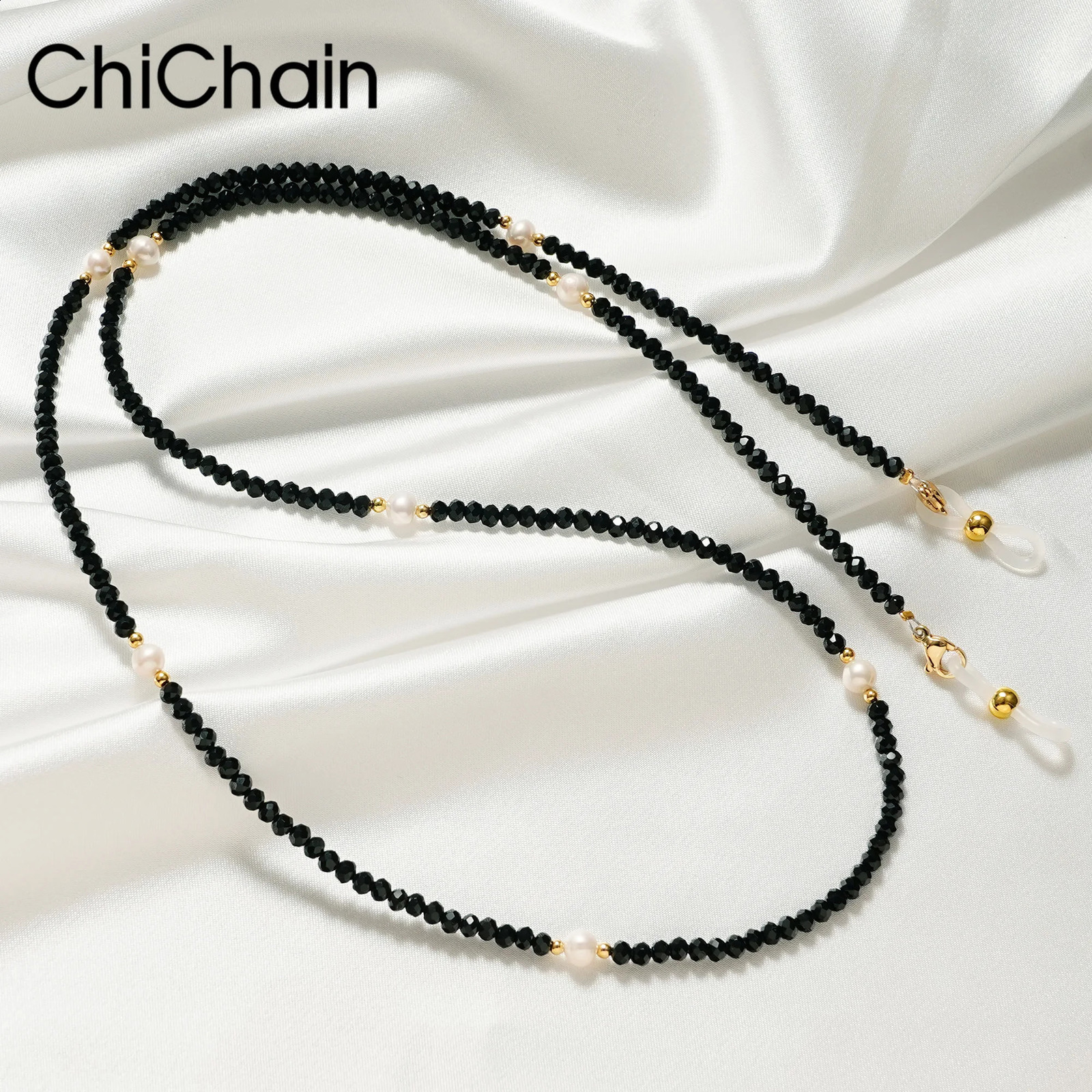 Teamer Crystal Beaded Glasses Chain for Women Fashion Lanyard Gold Color Metal Sunglassses Chains Strap Cord Hanging Neck Holder 241226