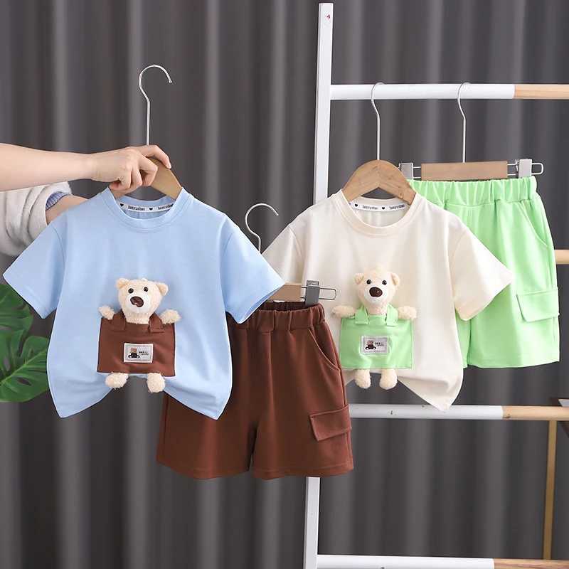 Clothing Sets New Summer Toddler Baby Boys Clothing Suits Children Cartoon T shit Shorts 2PCS Set Kids Baby Clothes OutfitsY2412252P0N