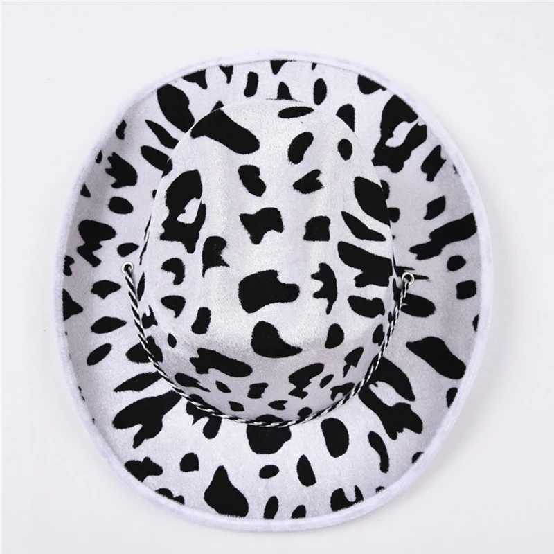 Cowboy Pattern Cowboy Hat Men and Women Outdoor Travel Sombreros De Vaquero Hat Neck Dr String Felt Cowboy C Party Dance W241225
