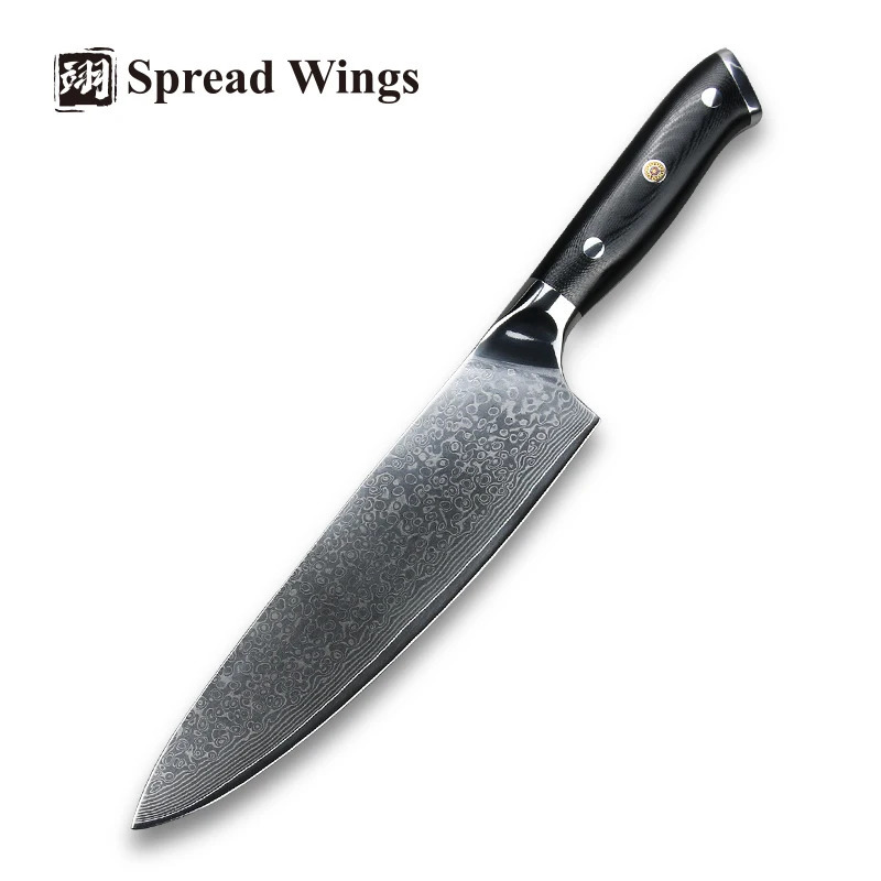 8-inch Chef Knife Japanese Damascus Steel Kitchen Knife Hand Chopper G10 Handle Santoku Practical Side Dishes Boning Cooking Tool 241225