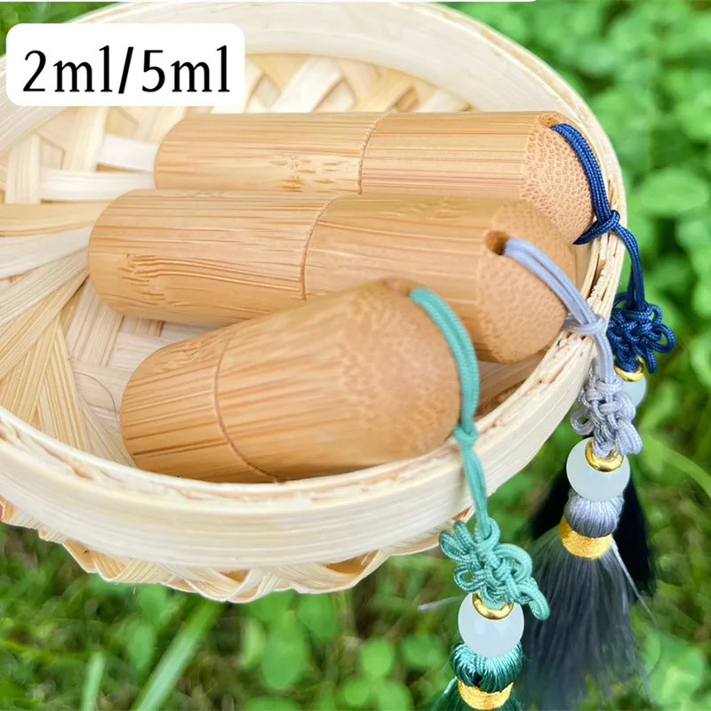 10/30pcs 2ml 5ml Bamboo Bottle Empty Essential Oil Bottle Stainless Roll On Ball Perfume Aroma Bottle Oil Roller Bottle 241225
