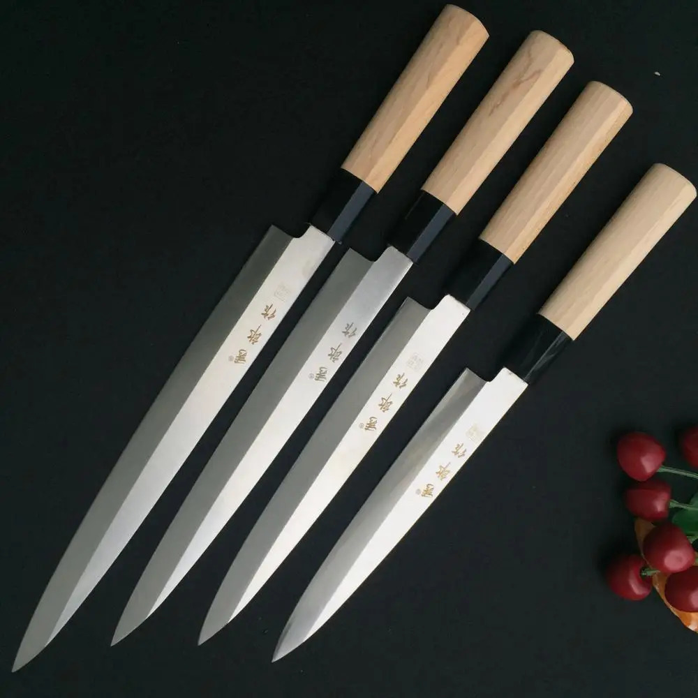 1-4 pieces of Japanese sushi sashimi knife slicing knife chefs maple handle cooking knife 241225