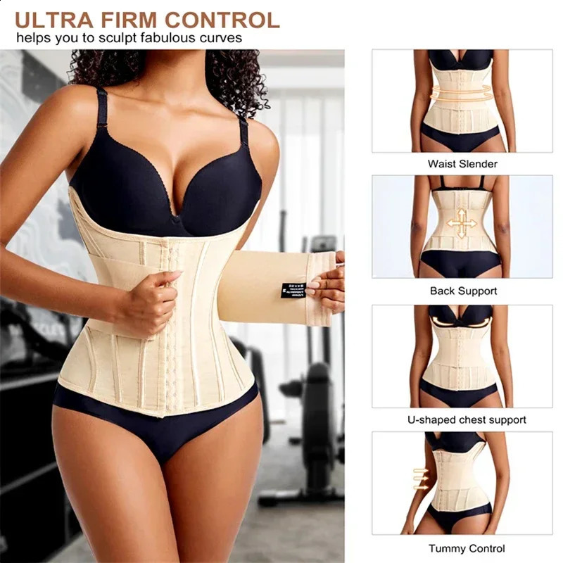 AfruliA XXXS Waist Trainer Corset Binders Wrap Slimming Sheath Belt Flat Belly Band Body Shaper Fajas Colombian Girdle Shapewear 241226