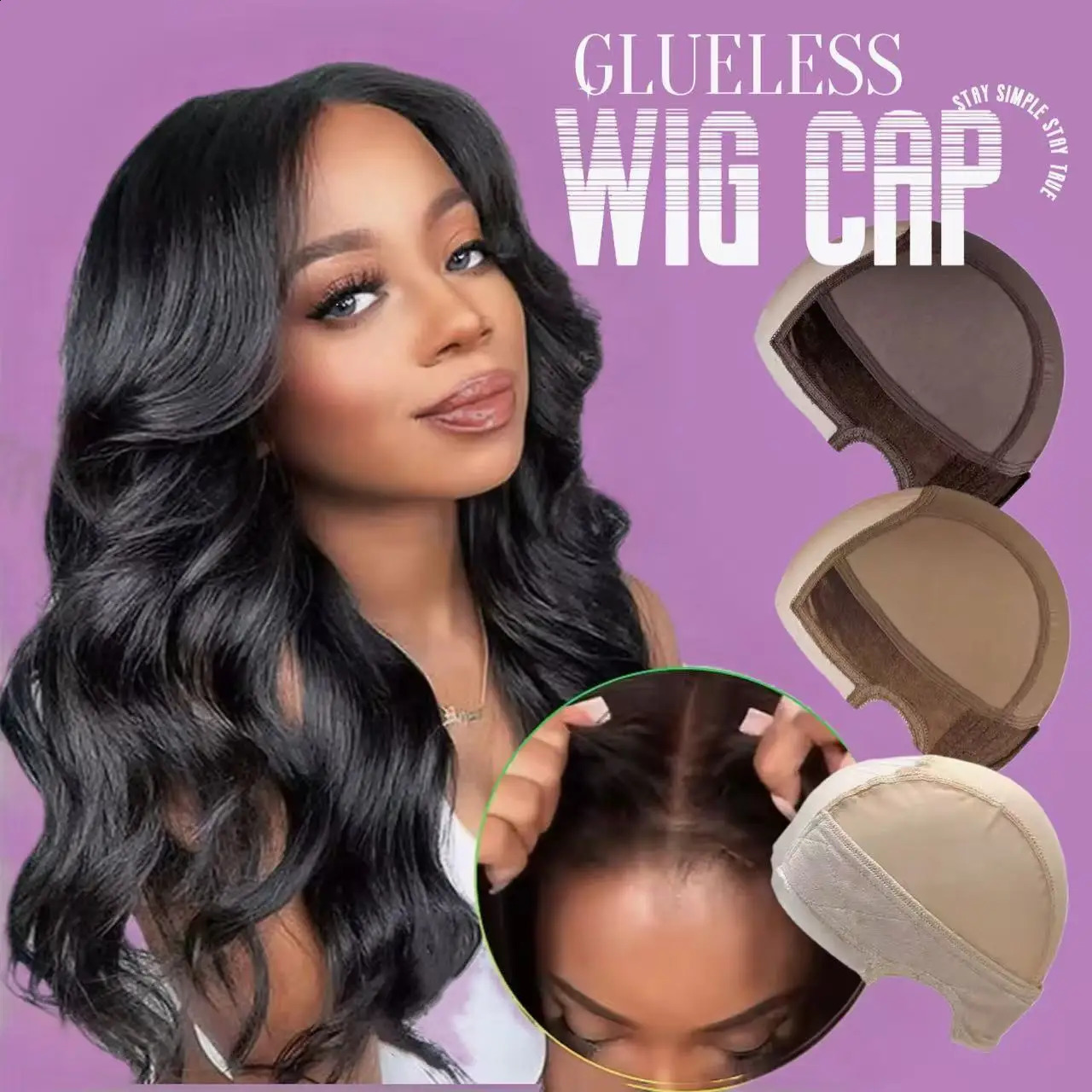 Lace Wig Grip Cap for Women Adjustable Wig Cap with Headband Non-Slip Wig Gripper to Keep Wigs Lace Front In Place Chocolate 241226
