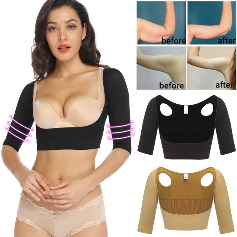 Upper Arm Shaper Women Shoulder Slimmer Compression Shapewear Sleeves Body Shaper Humpback Posture Corrector Back Support Tops 241225