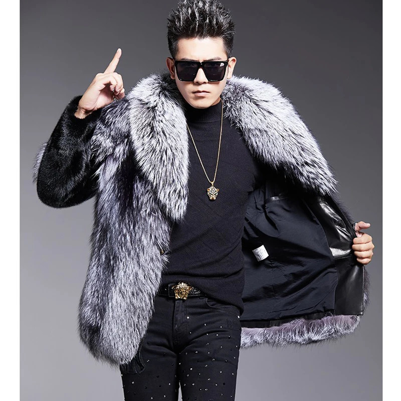Mens short fur coat winter warm fat jacket loose casual mink 241223Z